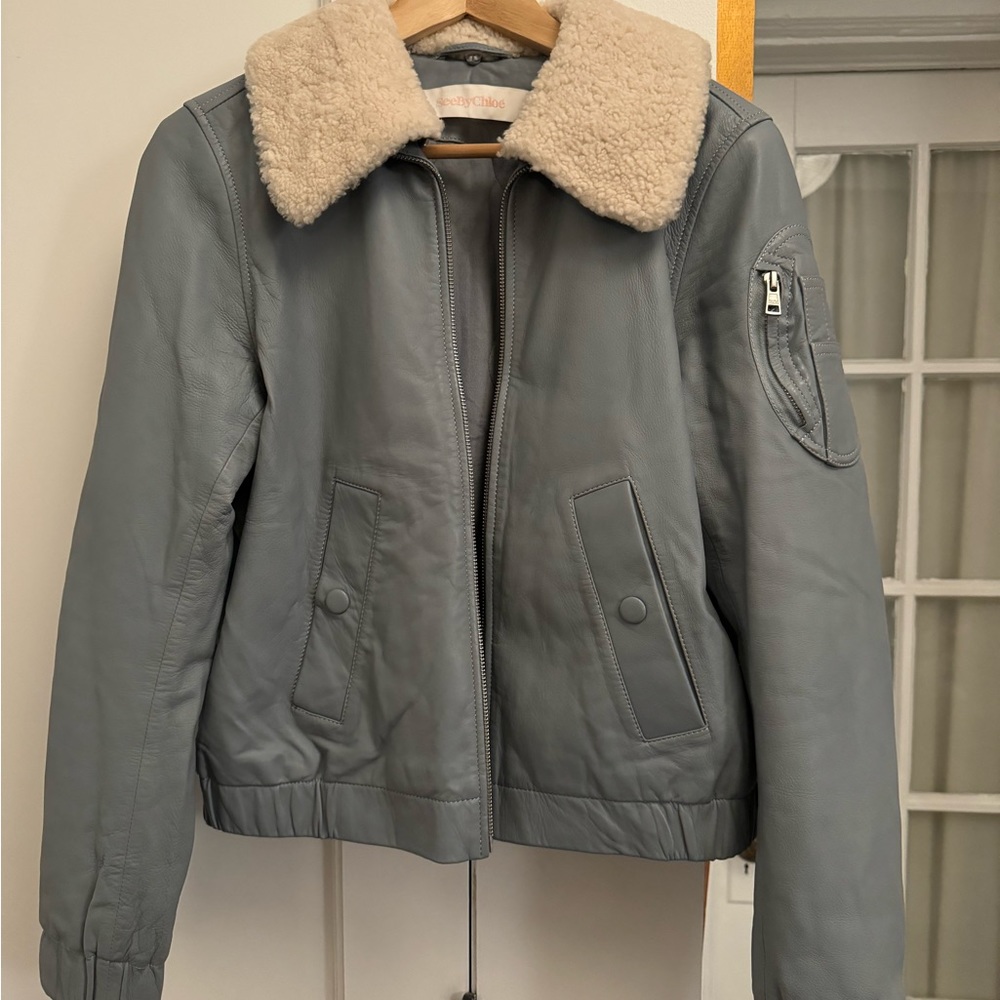 See by Chloe leather and shearling jacket